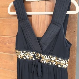Banana Republic Black✨Gold Embroidered Dress